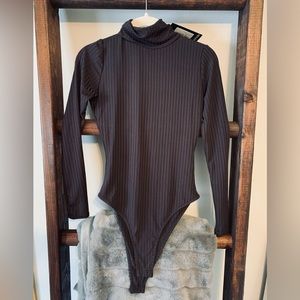 Brown turtle neck bodysuit